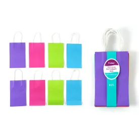 8Pk Bright Color White Kraft Bag