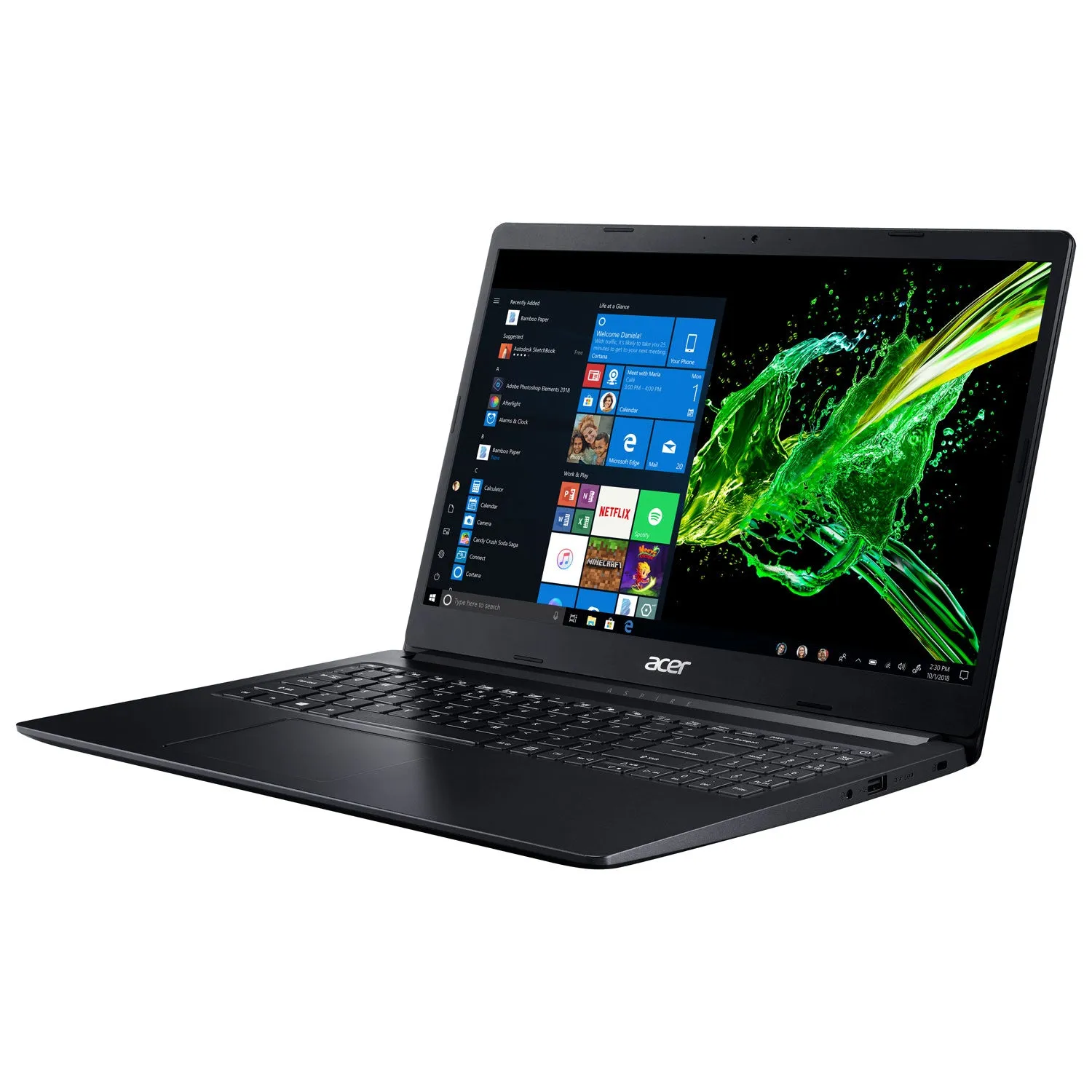 Acer Aspire 3 15.6" Laptop - Black (AMD A4-9120e/128GB SSD/4GB RAM/Windows 10 S)