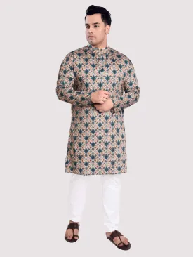 Artsy Digital Printed Kurta Men's Plus Size