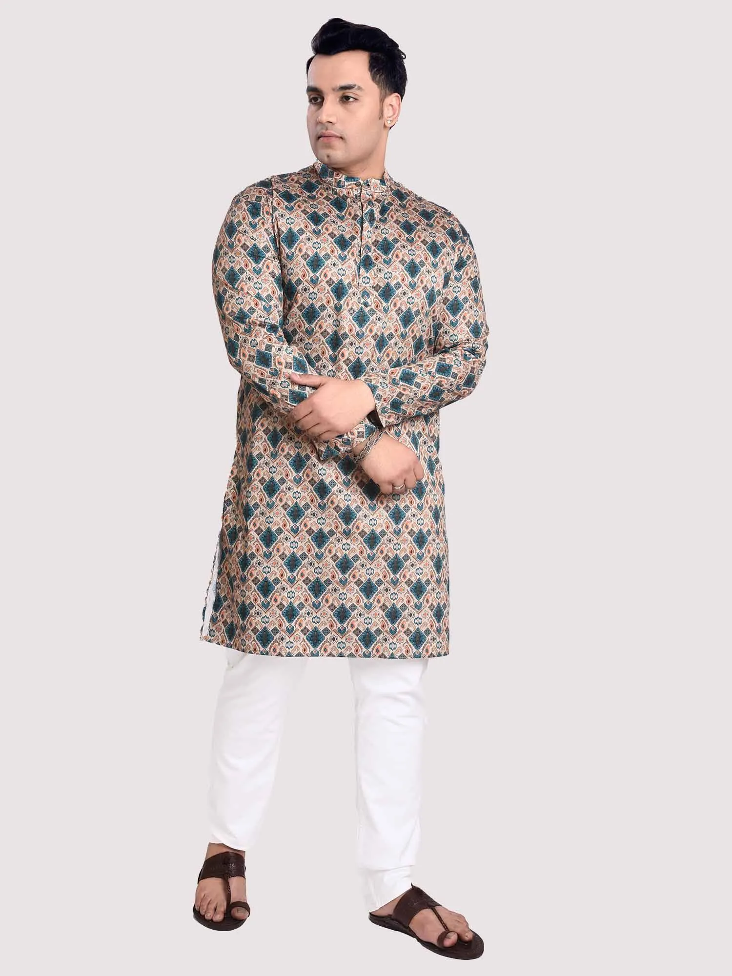 Artsy Digital Printed Kurta Men's Plus Size