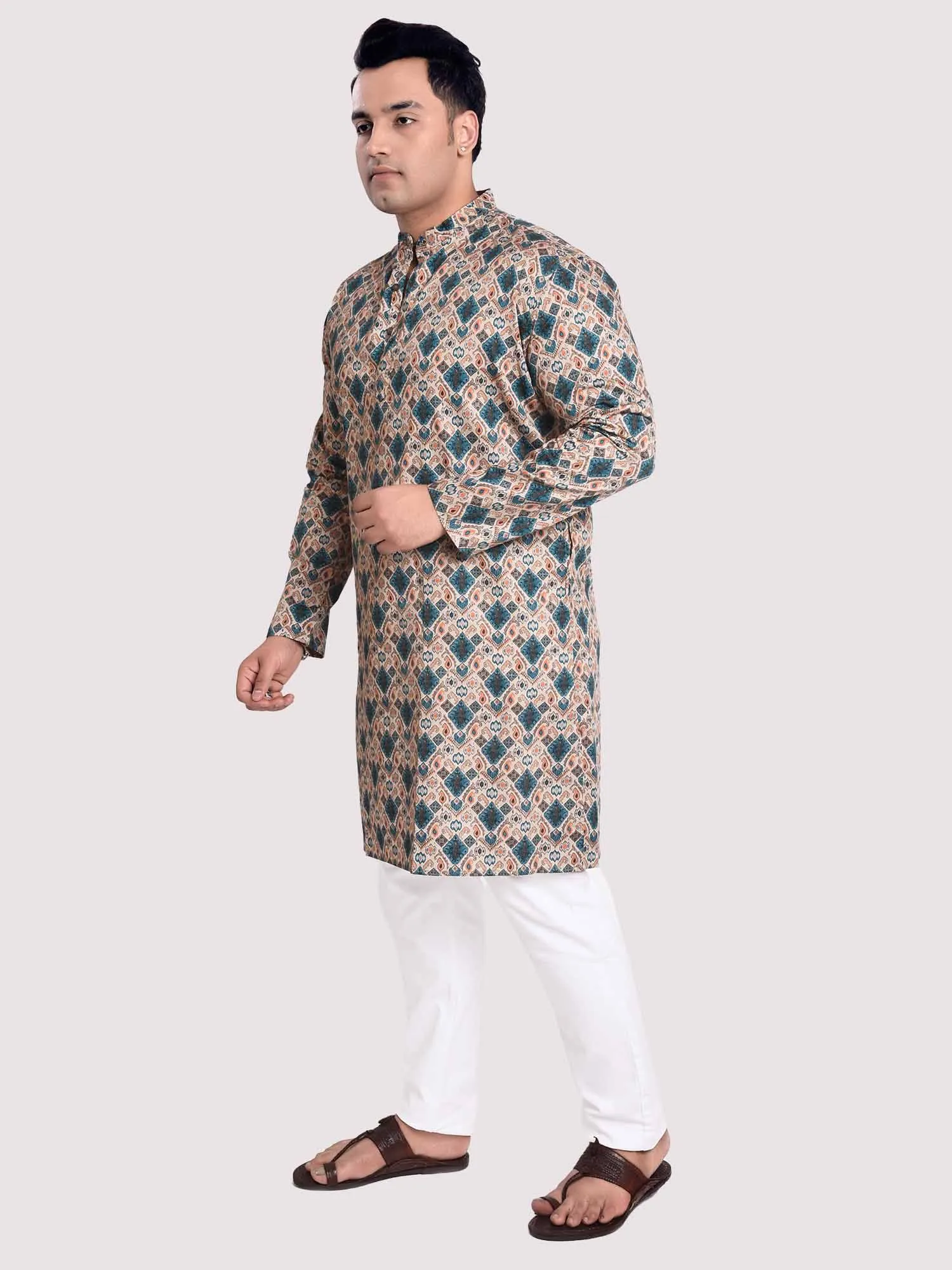 Artsy Digital Printed Kurta Men's Plus Size