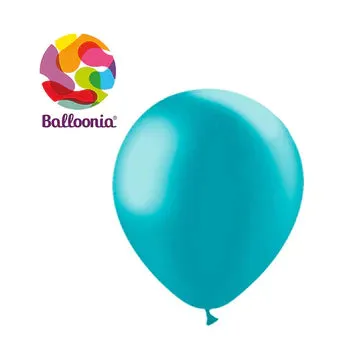 Balloonia 2FT Balloon Metallic Latex Turquoise 5CT