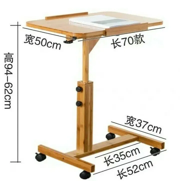 Bamboo Folding Table Laptop Stand With Wheels Study In Bed Multiple Use