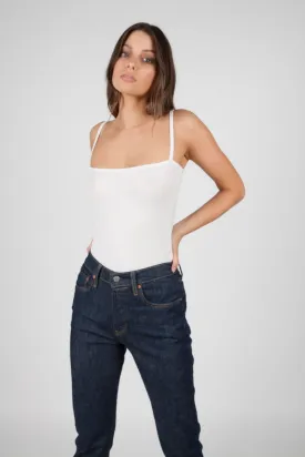 Bayse Brand SQUARE NECK BODYSUIT WHITE