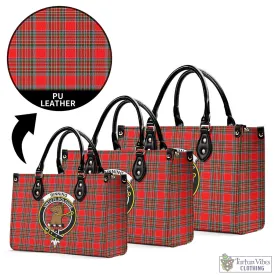 Binning Tartan Luxury Leather Handbags with Family Crest