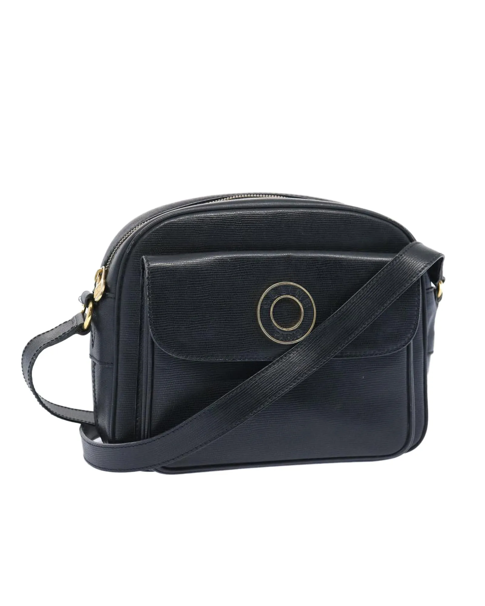 Black Leather Shoulder Bag with Adjustable Strap by Celine - Rank C (ep3112)