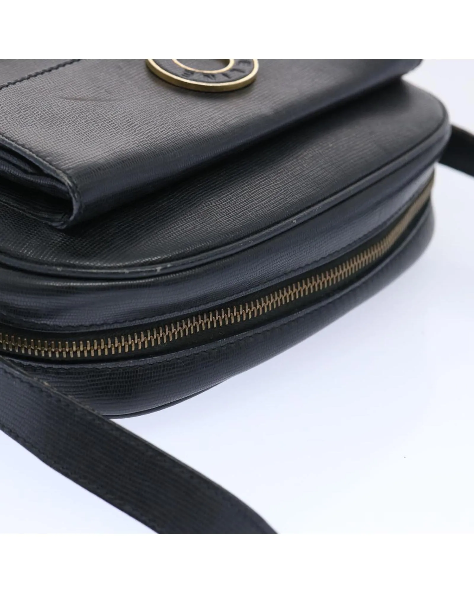 Black Leather Shoulder Bag with Adjustable Strap by Celine - Rank C (ep3112)