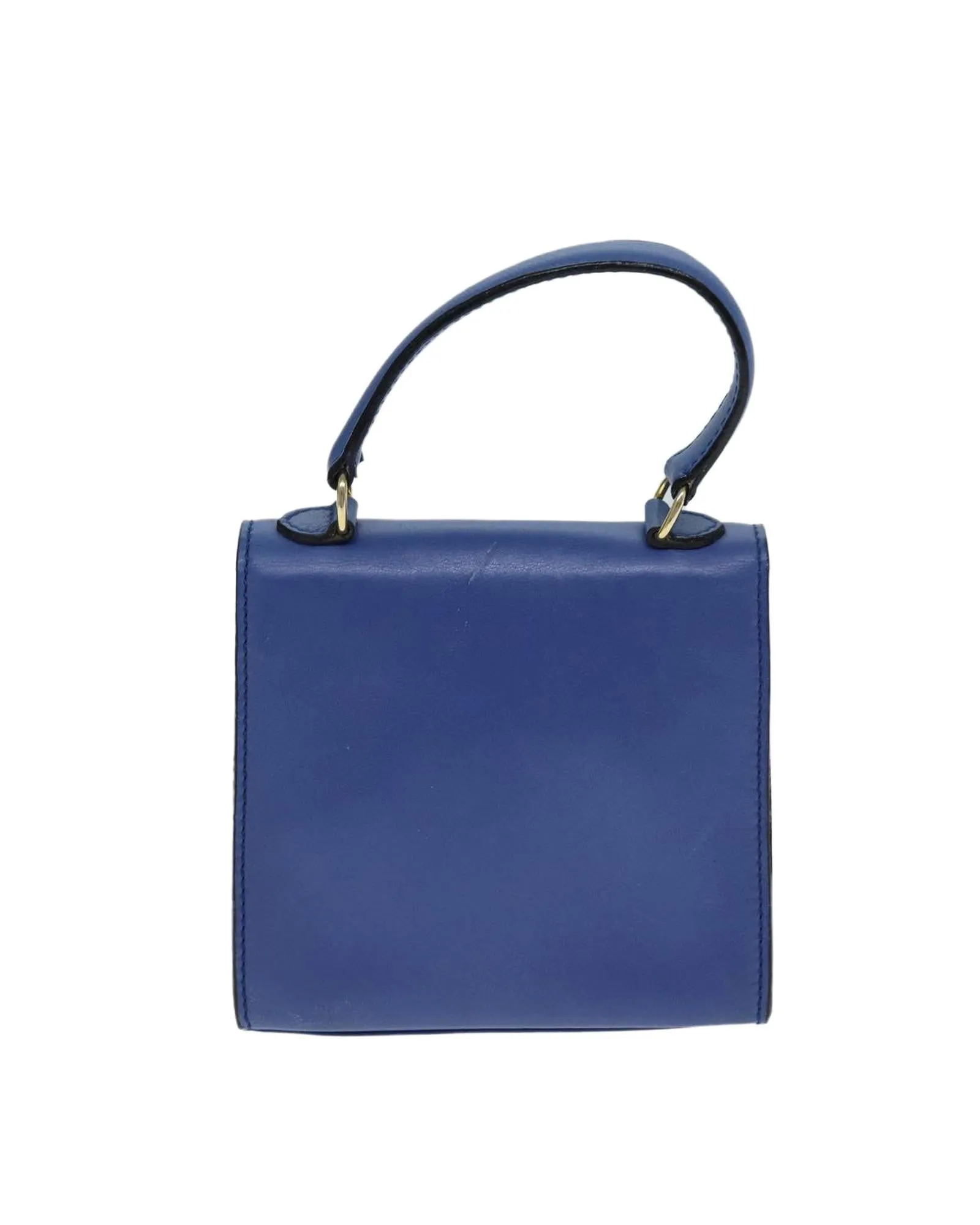 Blue Leather Hand Bag by Celine