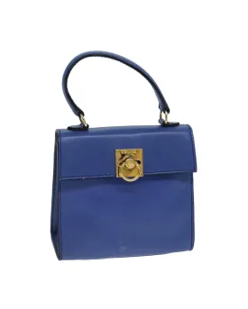 Blue Leather Hand Bag by Celine