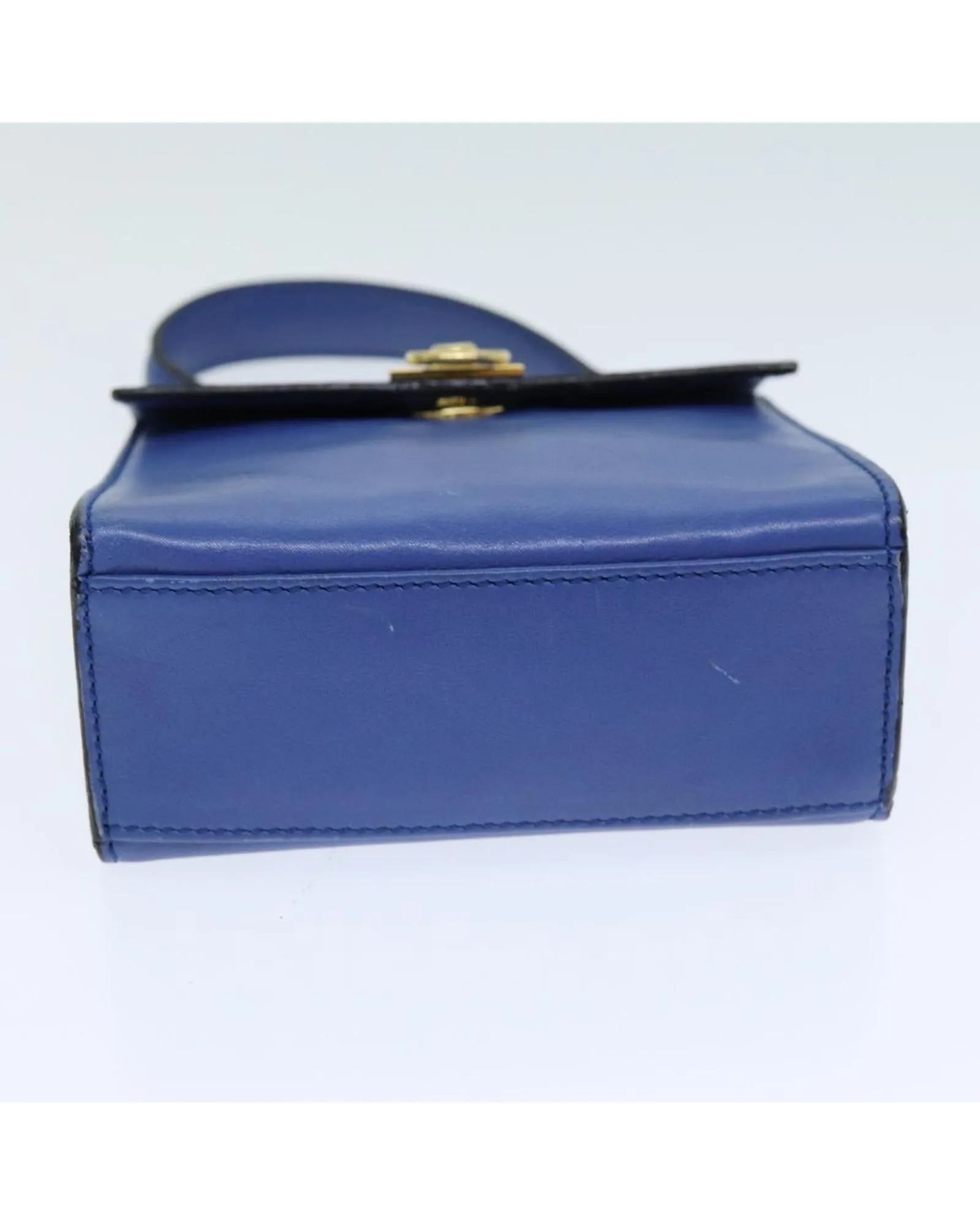 Blue Leather Hand Bag by Celine