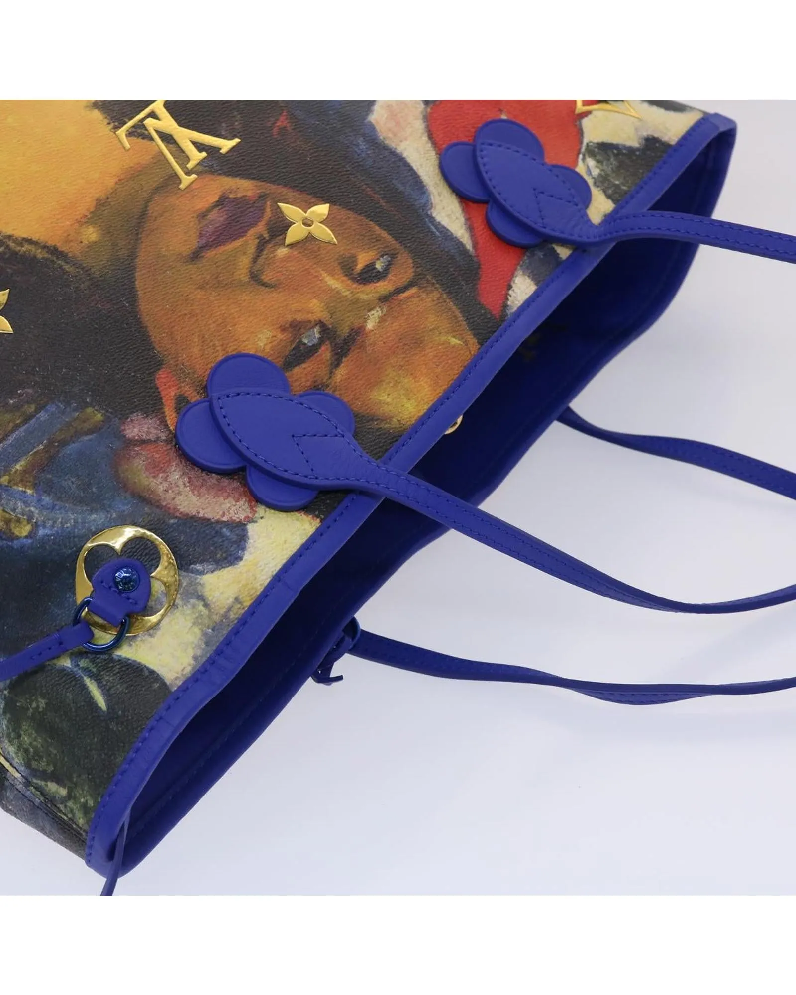 Blue PVC Leather Tote Bag with Dust Bag & Pouch