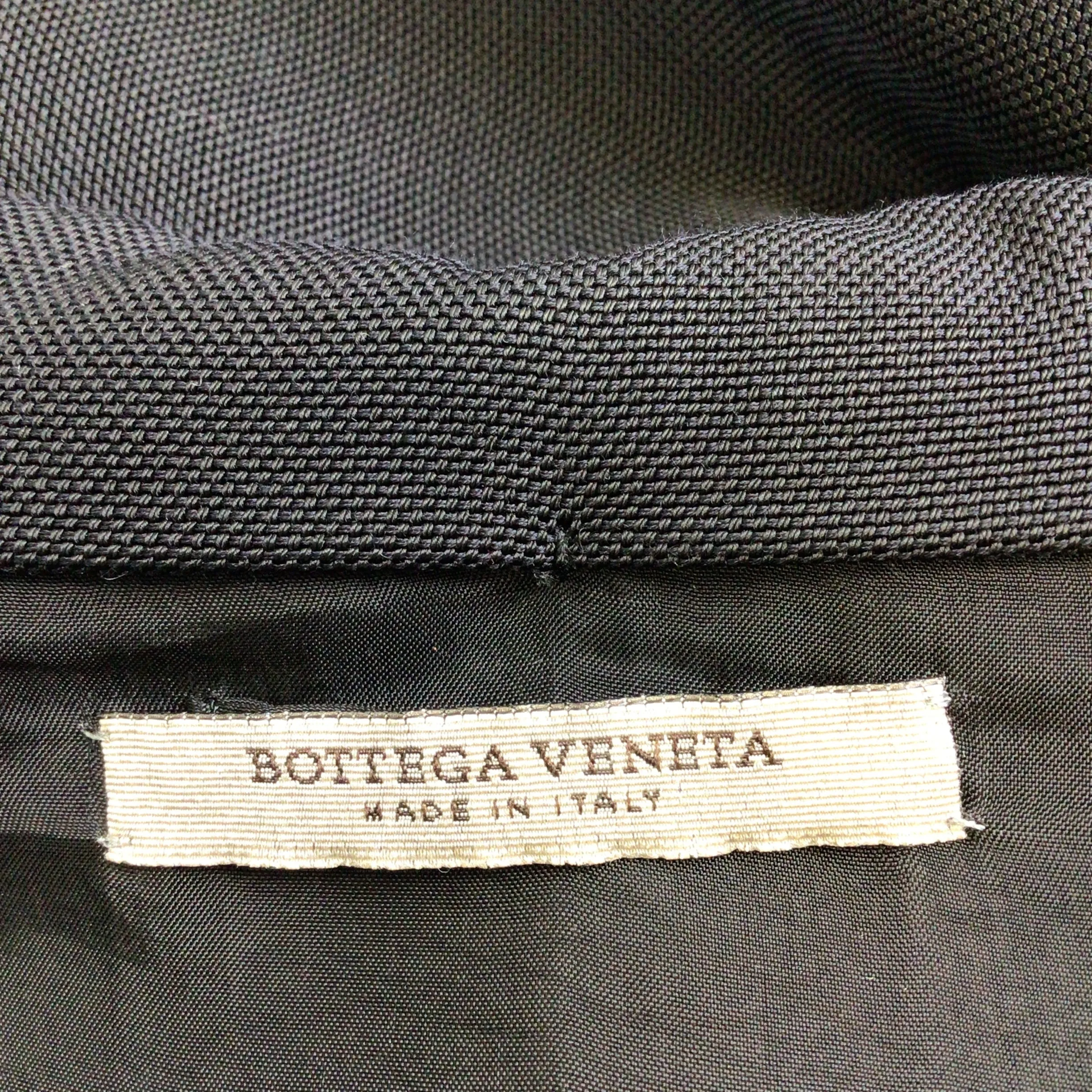 Bottega Veneta Black Cap Sleeved Twill Dress