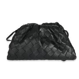 Bottega Veneta Black Intrecciato Lambskin Mini Pouch