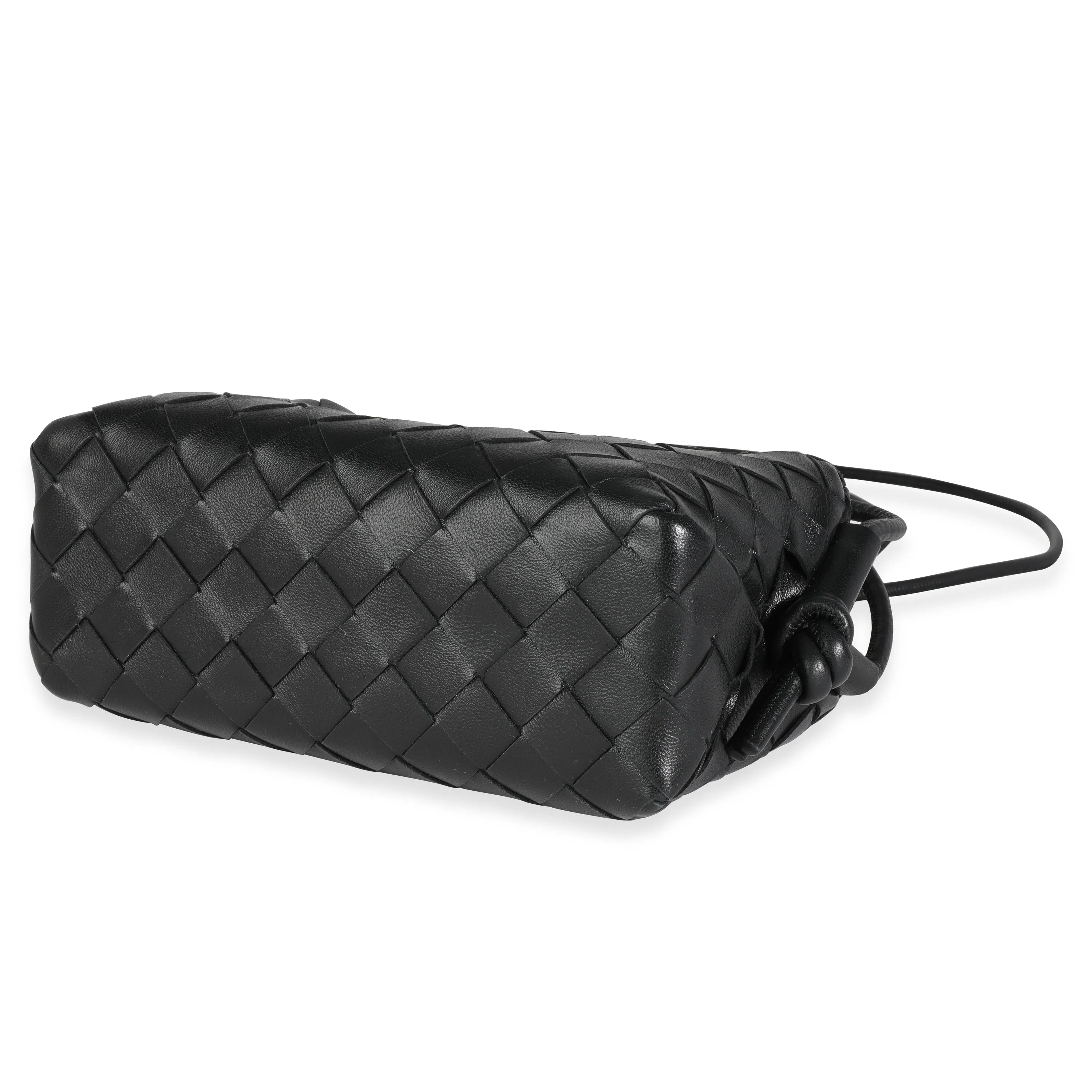 Bottega Veneta Black Intrecciato Leather Mini Loop Crossbody Bag