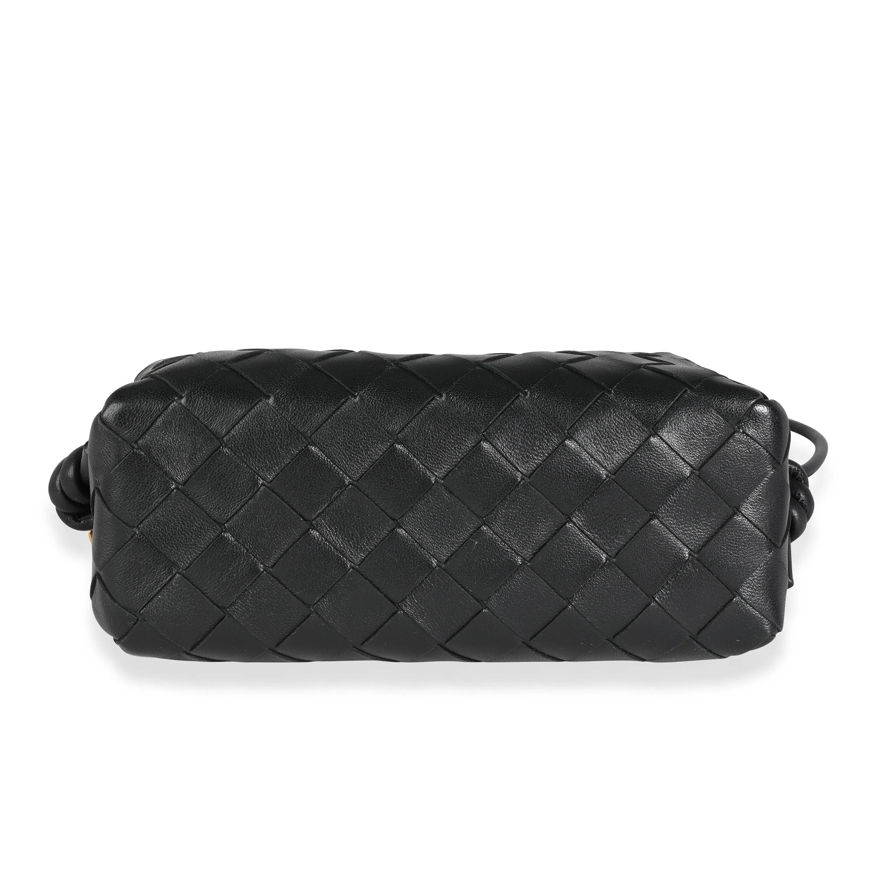 Bottega Veneta Black Intrecciato Leather Mini Loop Crossbody Bag