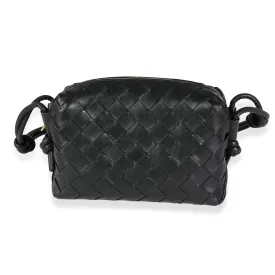 Bottega Veneta Black Intrecciato Leather Mini Loop Crossbody Bag