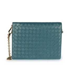 Bottega Veneta Brighton Intrecciato Leather Chain Wallet