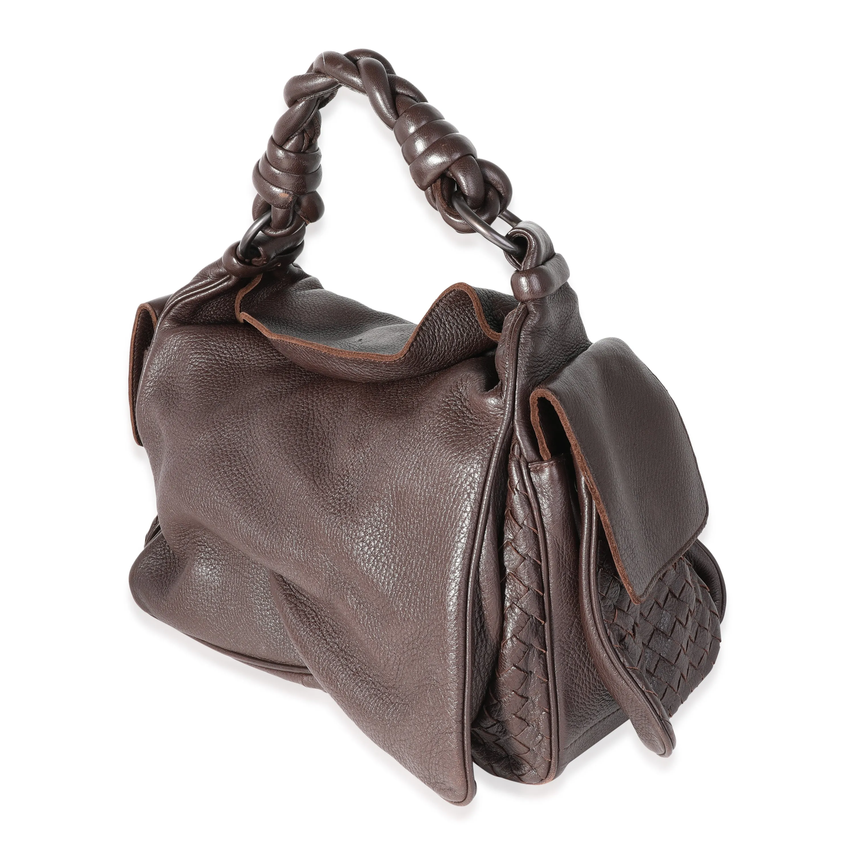 Bottega Veneta Brown Intrecciato Leather Hobo