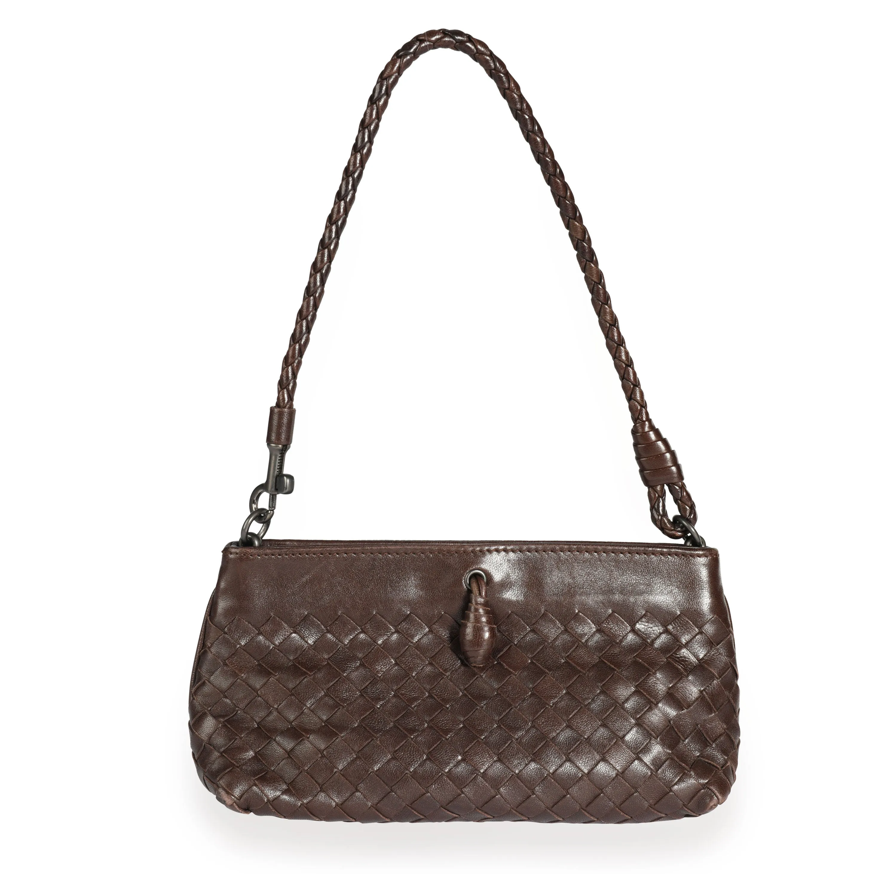 Bottega Veneta Brown Intrecciato Leather Pochette