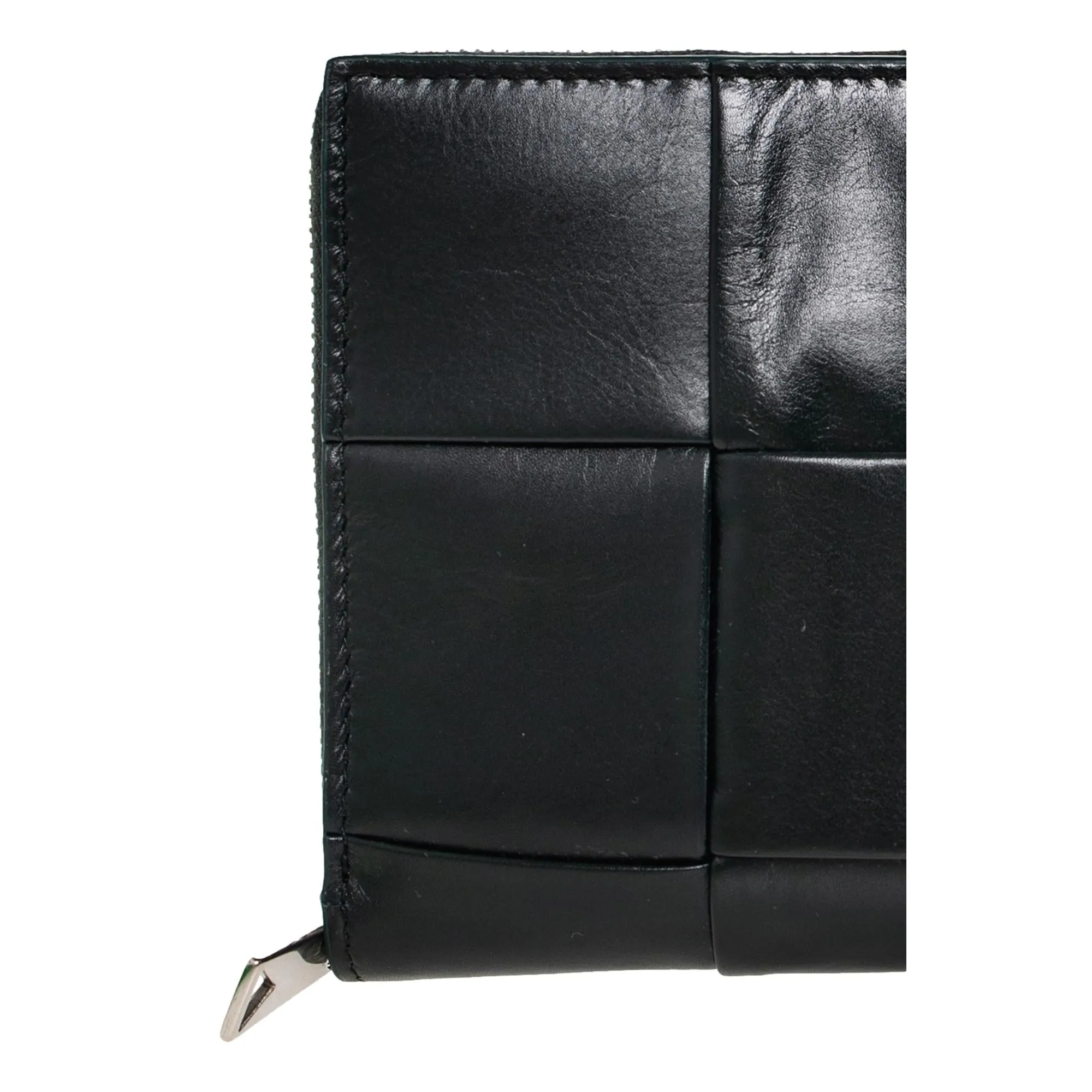 Bottega Veneta Intrecciato Cassette Black Leather Zip Wallet