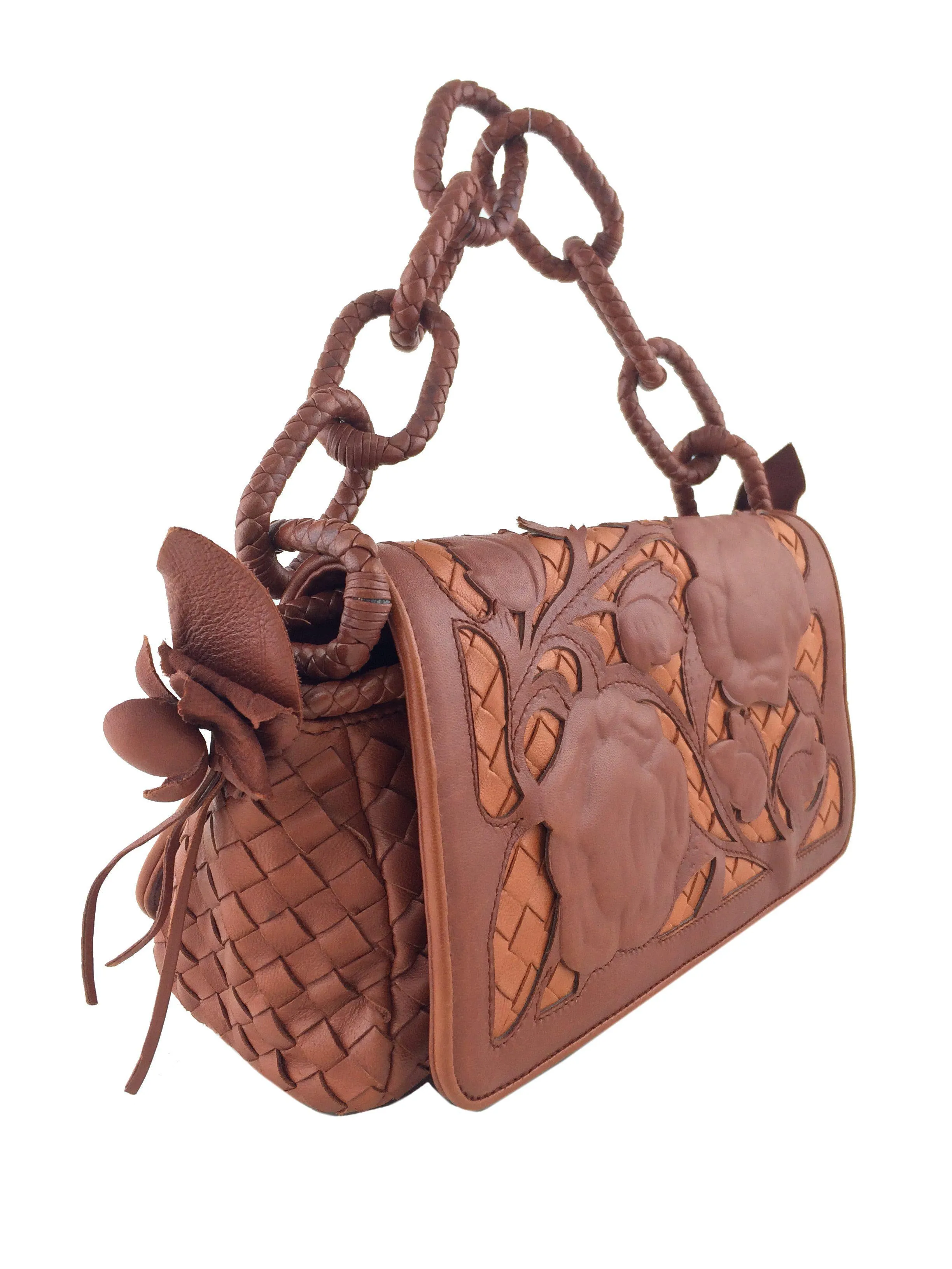 Bottega Veneta Limited Edition Floral Leather Applique Bag