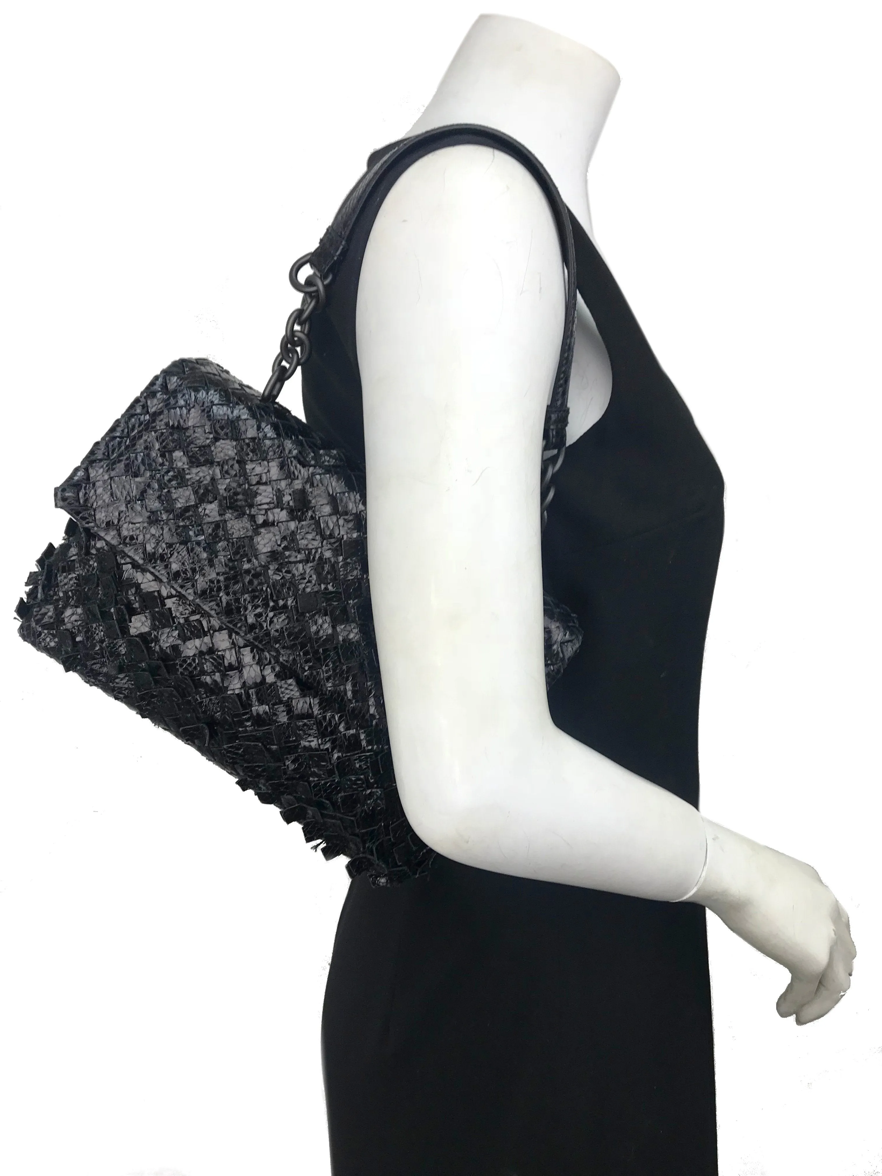 Bottega Veneta Olimpia Small Snakeskin Intrecciato Shoulder Bag