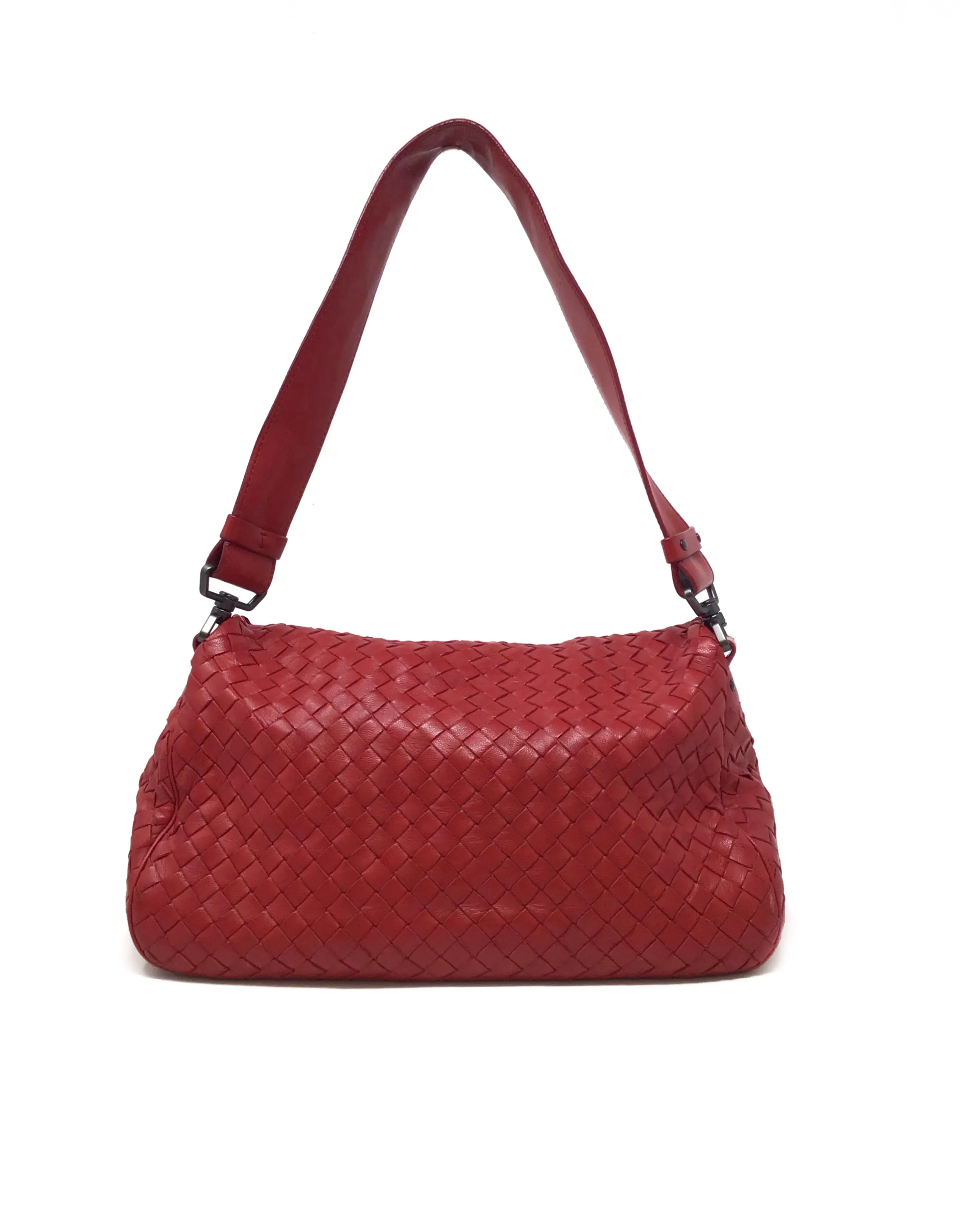 Bottega Veneta Red WDB! Intrecciato Flap Shoulder Bag & Mirror