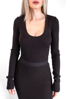 Bottega Veneta Scoop-Neck Ribbed Body Suit