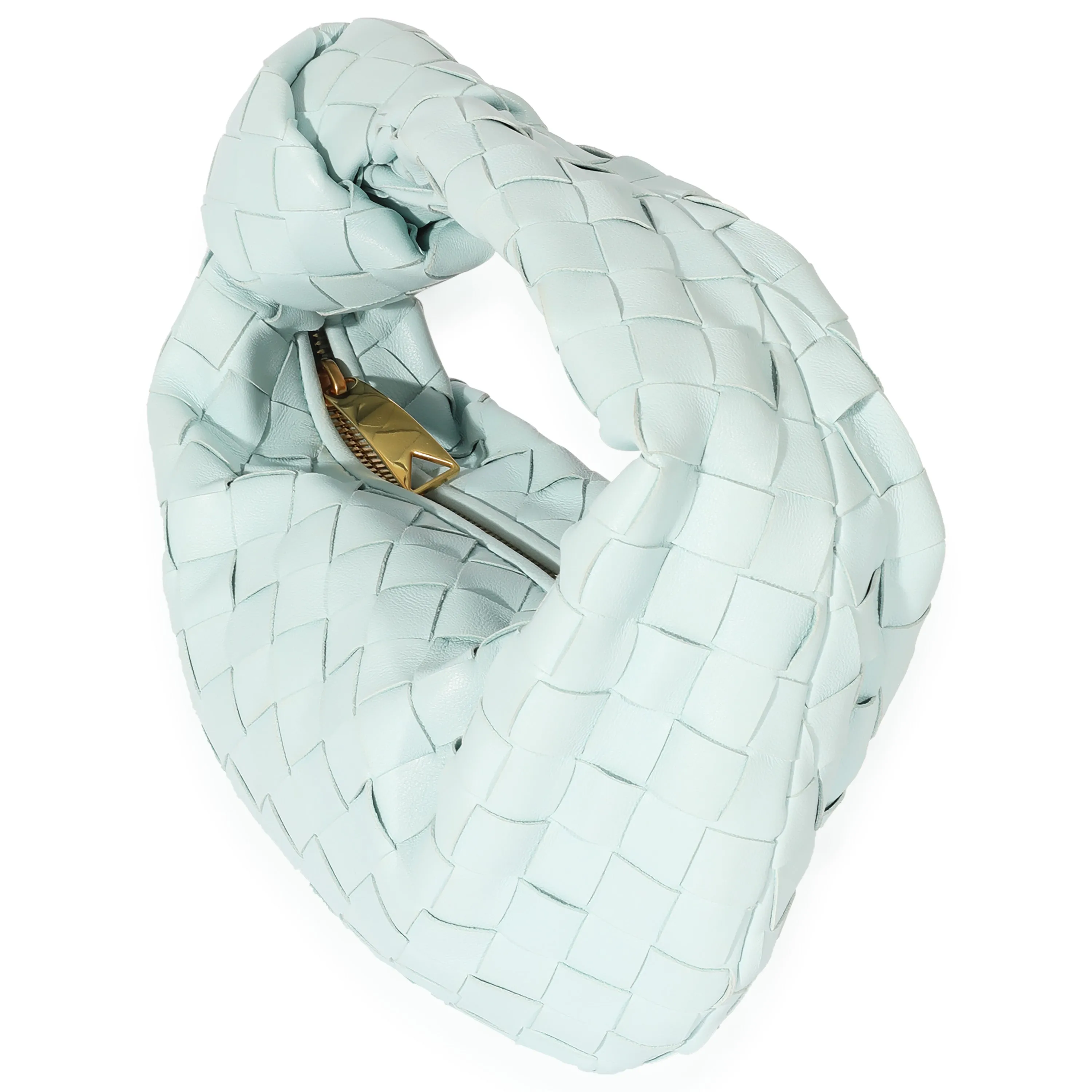 Bottega Veneta Teal Washed Intrecciato Leather Mini Jodie