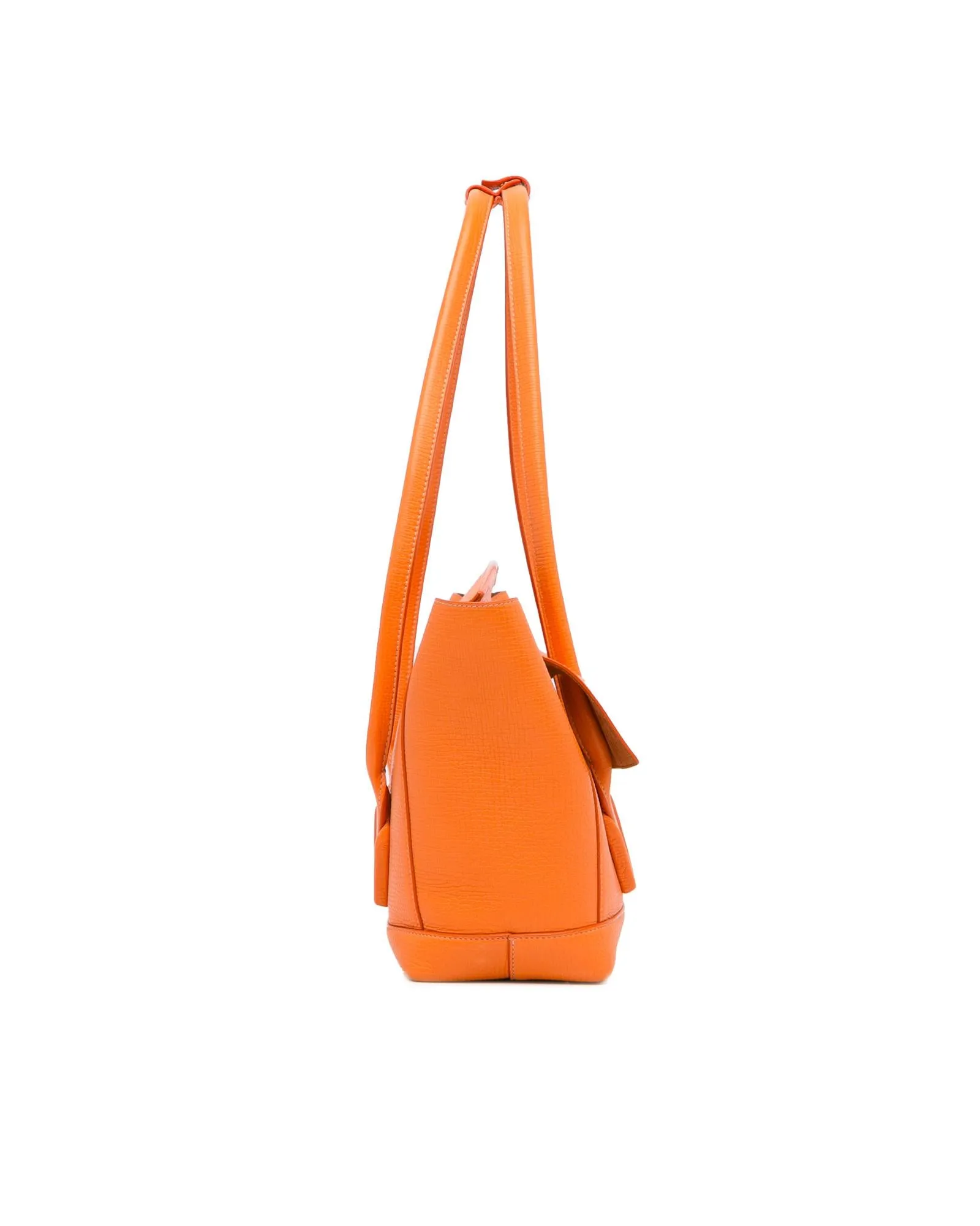 Bottega Veneta The Pouch 19 Orange Leather Tote Bag