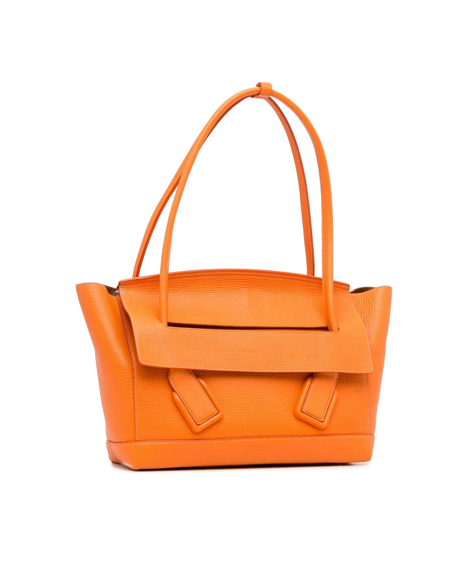 Bottega Veneta The Pouch 19 Orange Leather Tote Bag