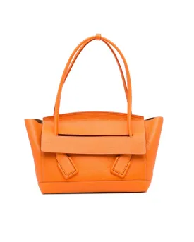 Bottega Veneta The Pouch 19 Orange Leather Tote Bag