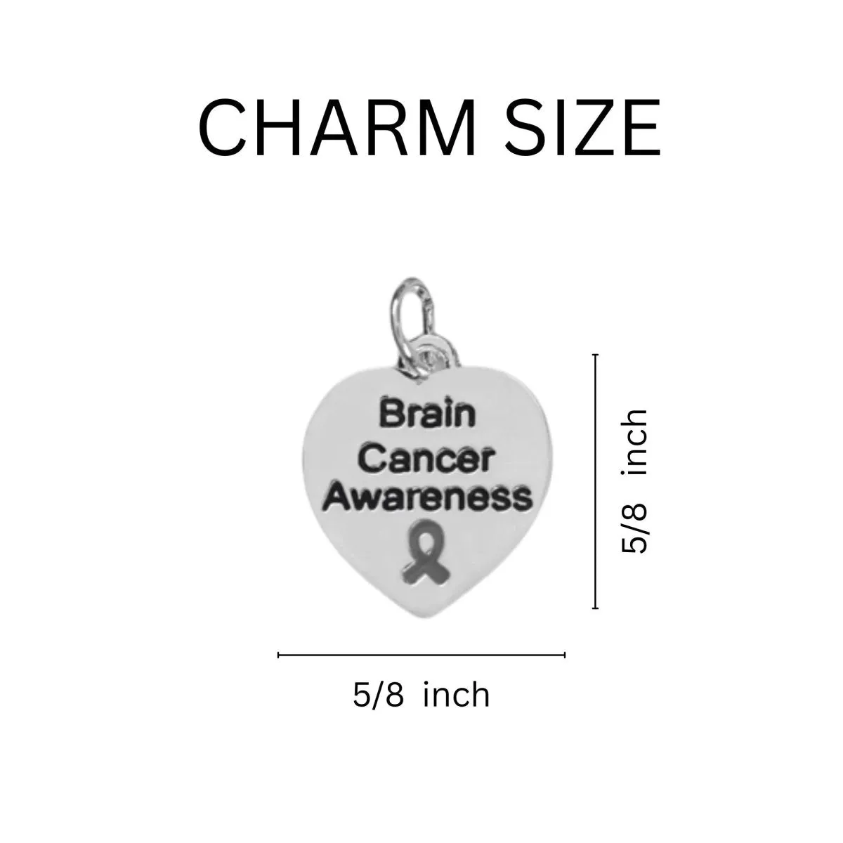 Brain Cancer Awareness Heart Key Chains