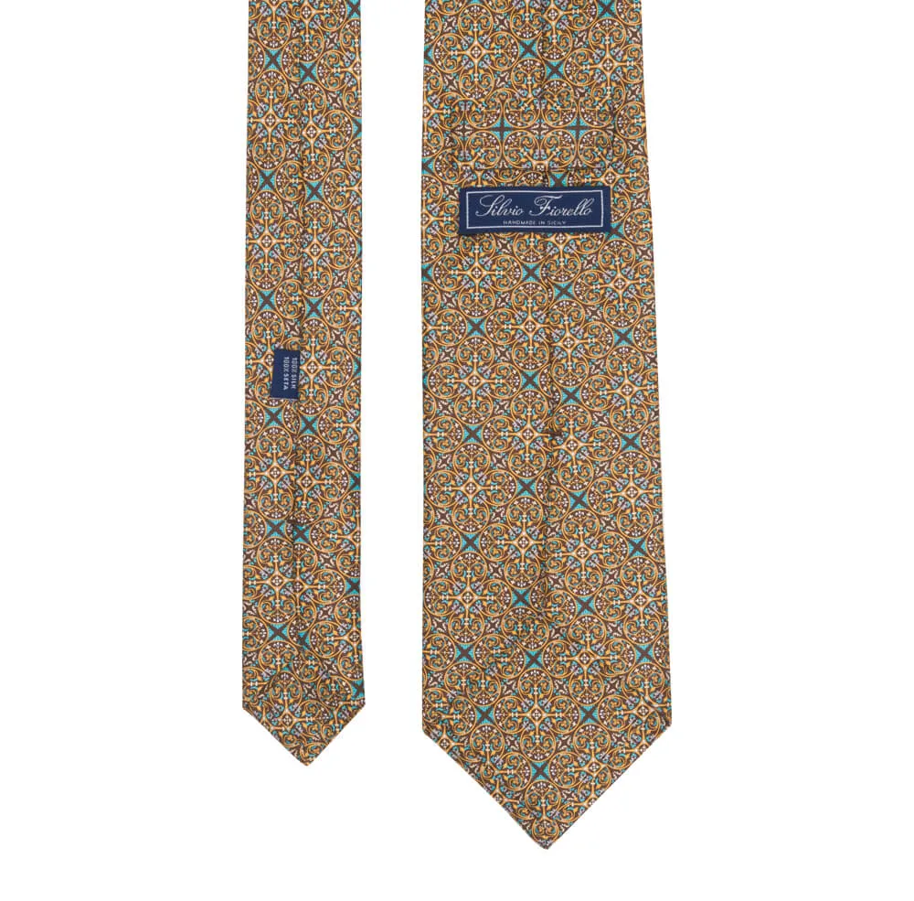 Brown Duomo of Milan Duchesse Silk Tie