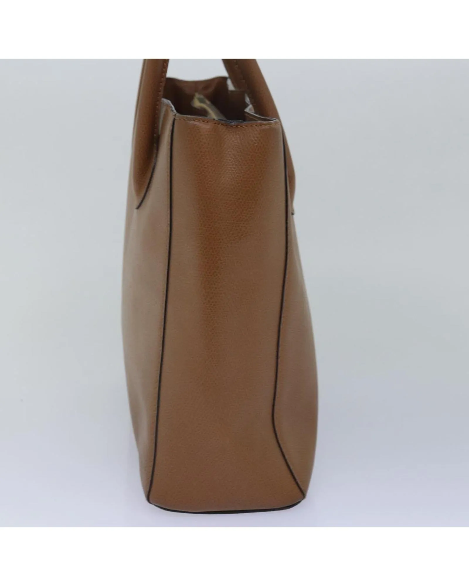 Brown Leather Hand Bag with Handle Drop - Pre-owned