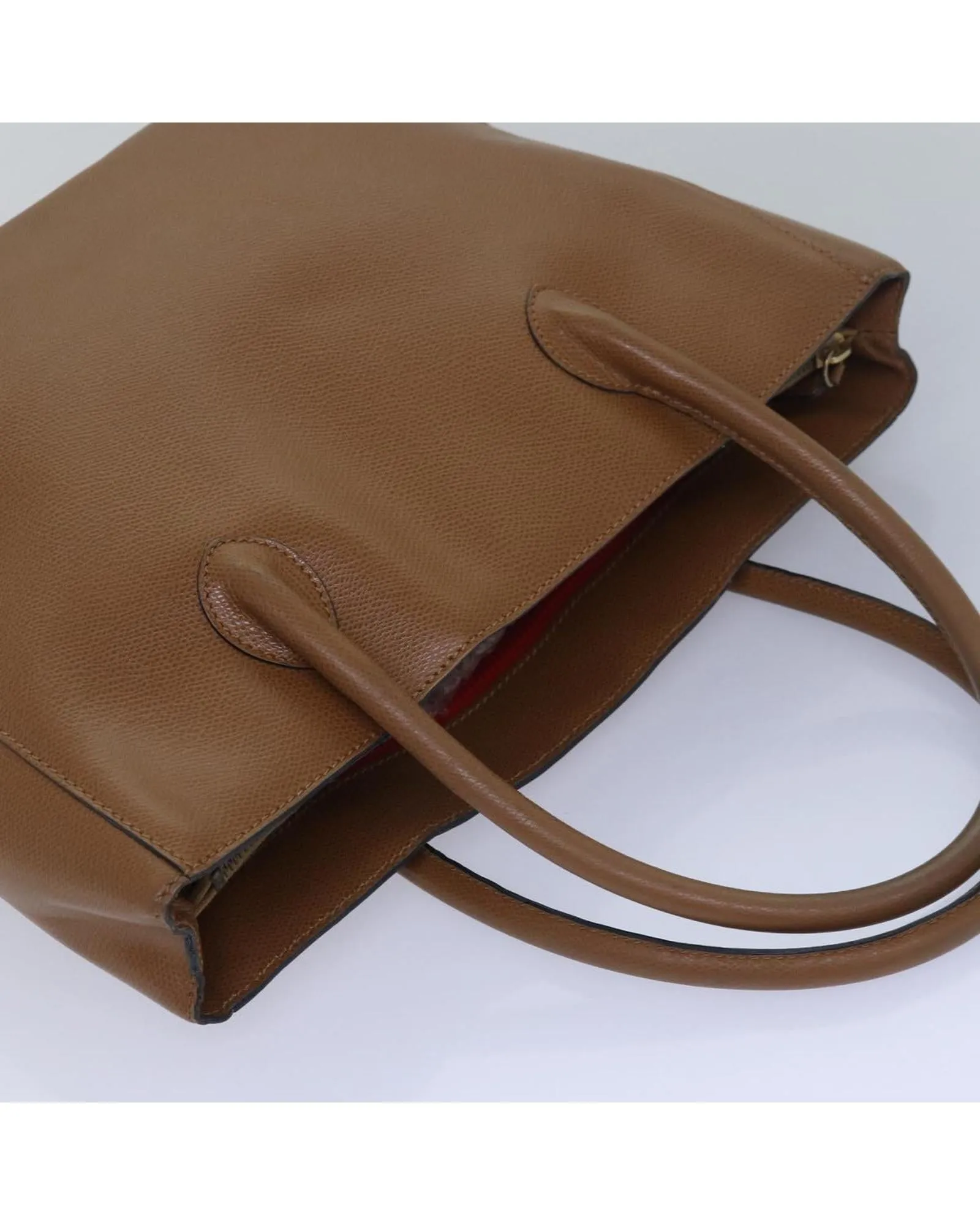 Brown Leather Hand Bag with Handle Drop - Pre-owned