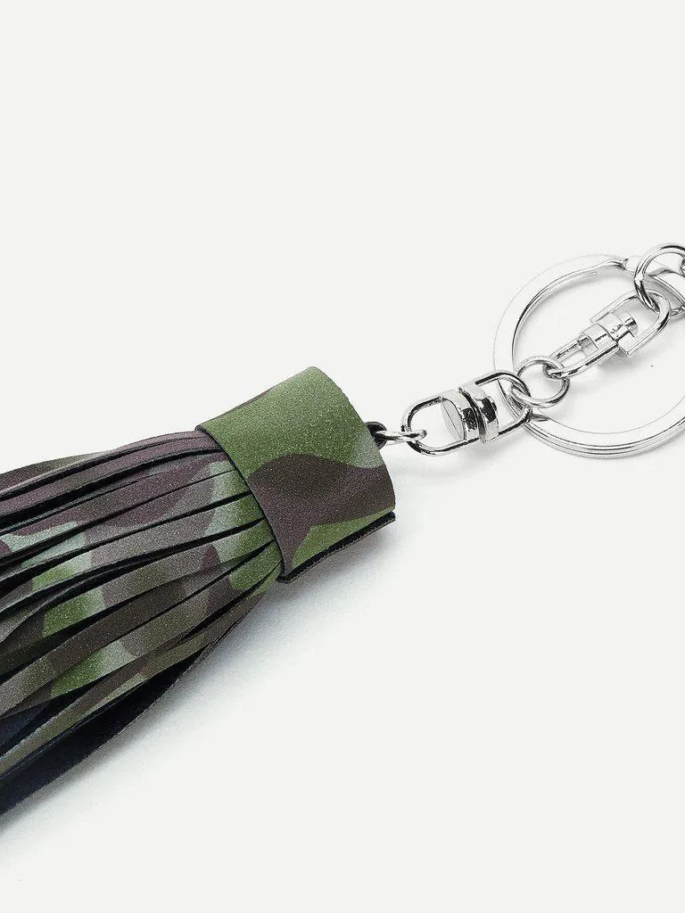 Camo Pattern Tassel Keychain