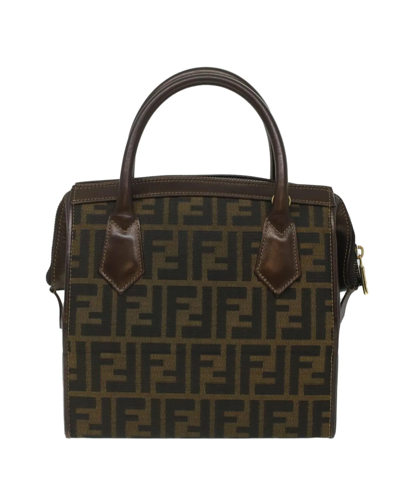 Canvas 2-way Hand Bag in Brown/Black by Fendi