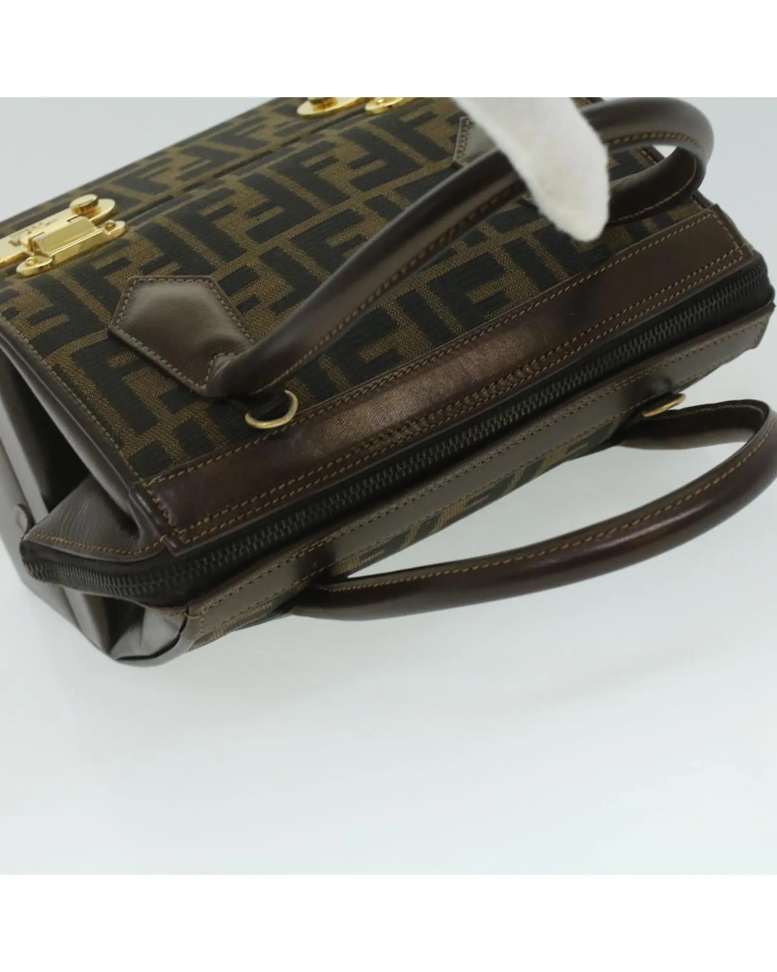 Canvas 2-way Hand Bag in Brown/Black by Fendi