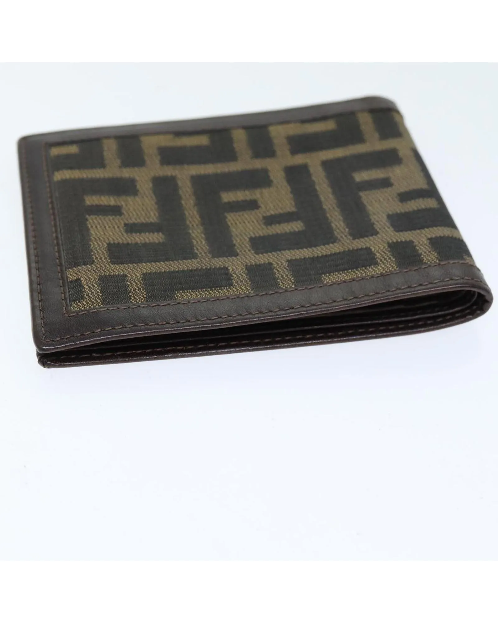 Canvas Brown and Black Wallet with Fendi Zucca Design