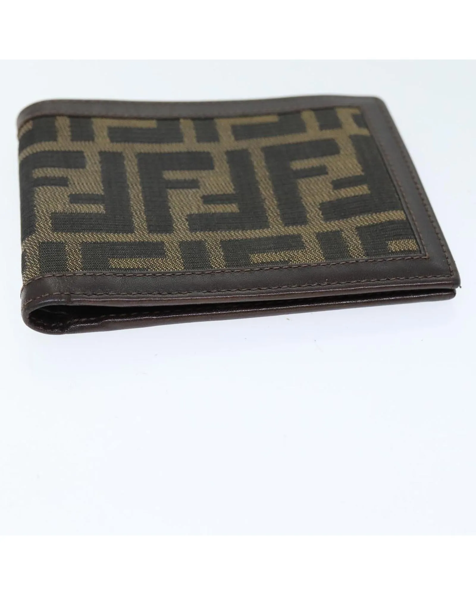 Canvas Brown and Black Wallet with Fendi Zucca Design