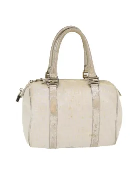 Canvas Hand Bag with Padlock and Key in Silver by Fendi