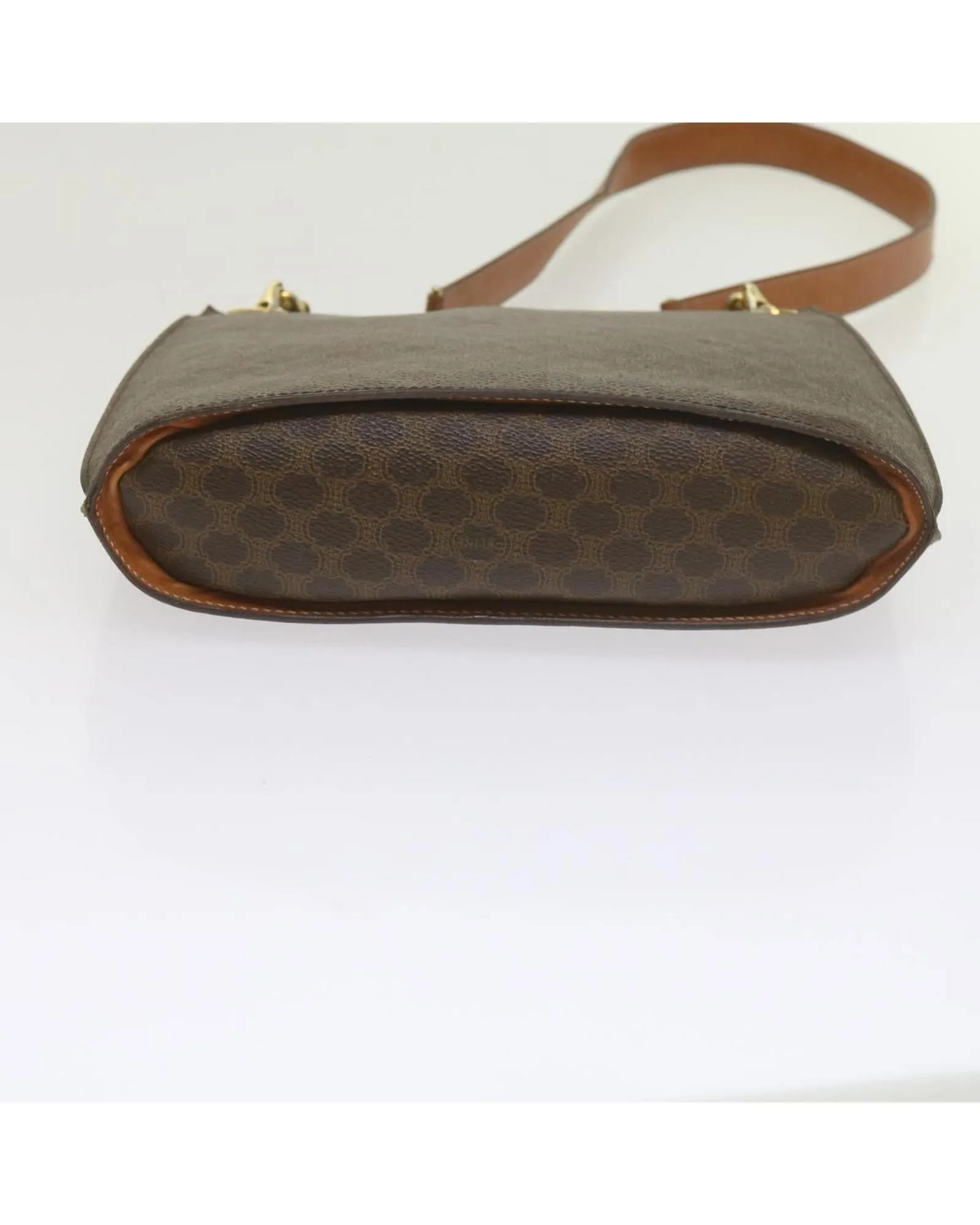 Canvas Shoulder Bag with Brown PVC Leather Accents by Celine