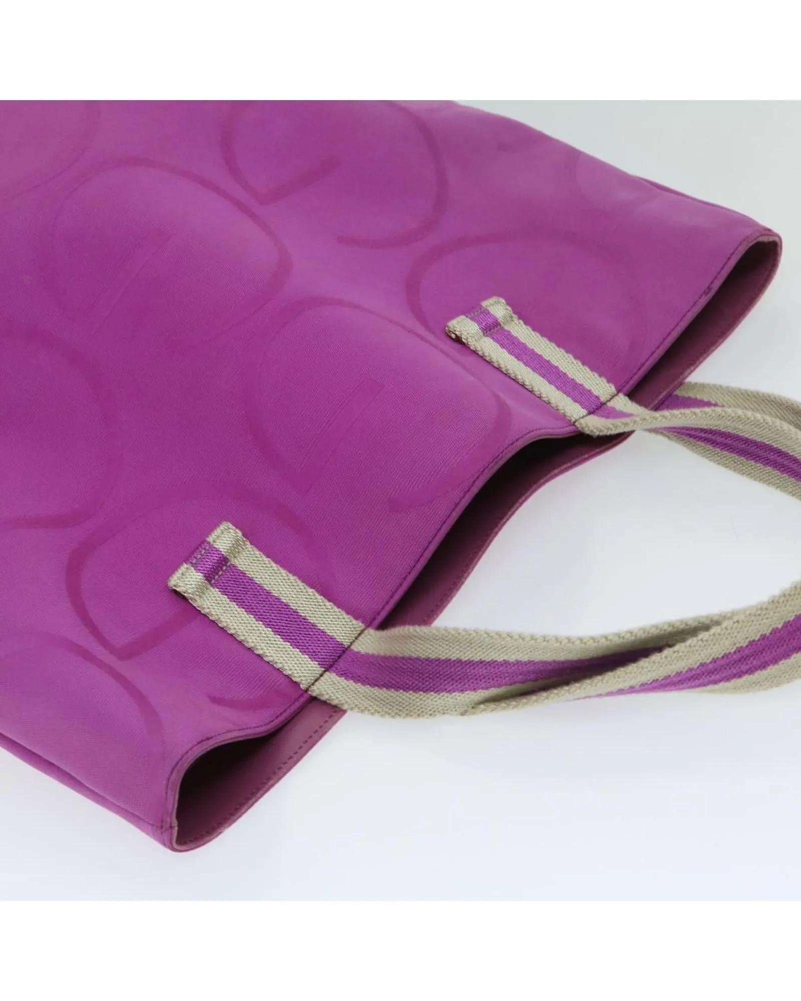 Canvas Tote Bag with Purple Accents