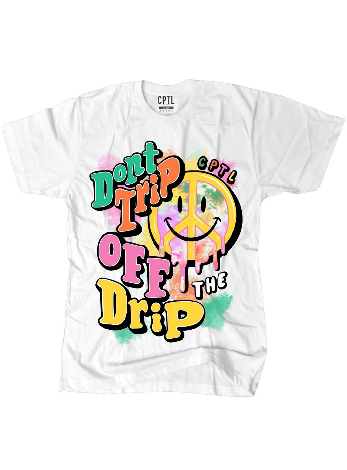 Capital Denim T-shirt - Don't Trip - White - CPTL05