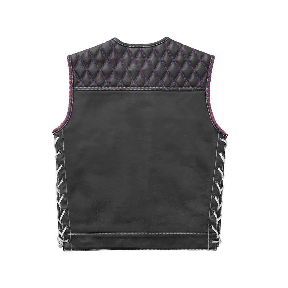 Captain - Men's Club Style Leather Motorcycle Vest - Limited Edition