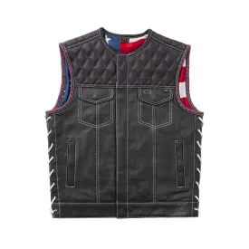 Captain - Men's Club Style Leather Motorcycle Vest - Limited Edition