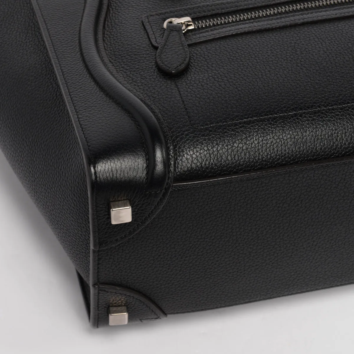 Celine Black Drummed Calfskin Macro Luggage Tote