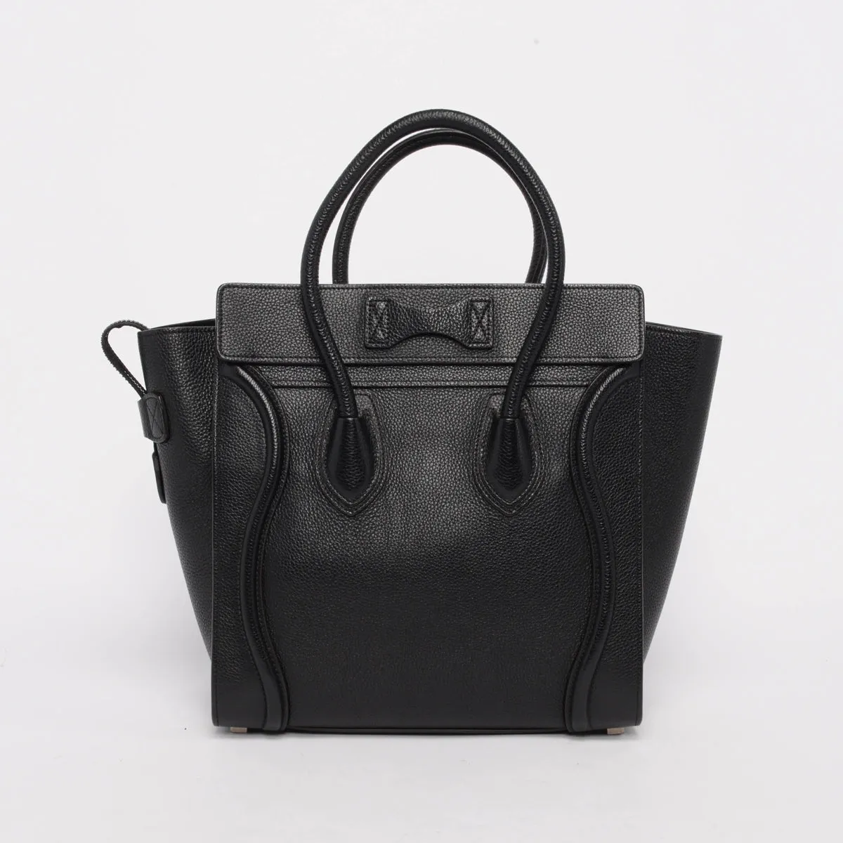 Celine Black Drummed Calfskin Macro Luggage Tote