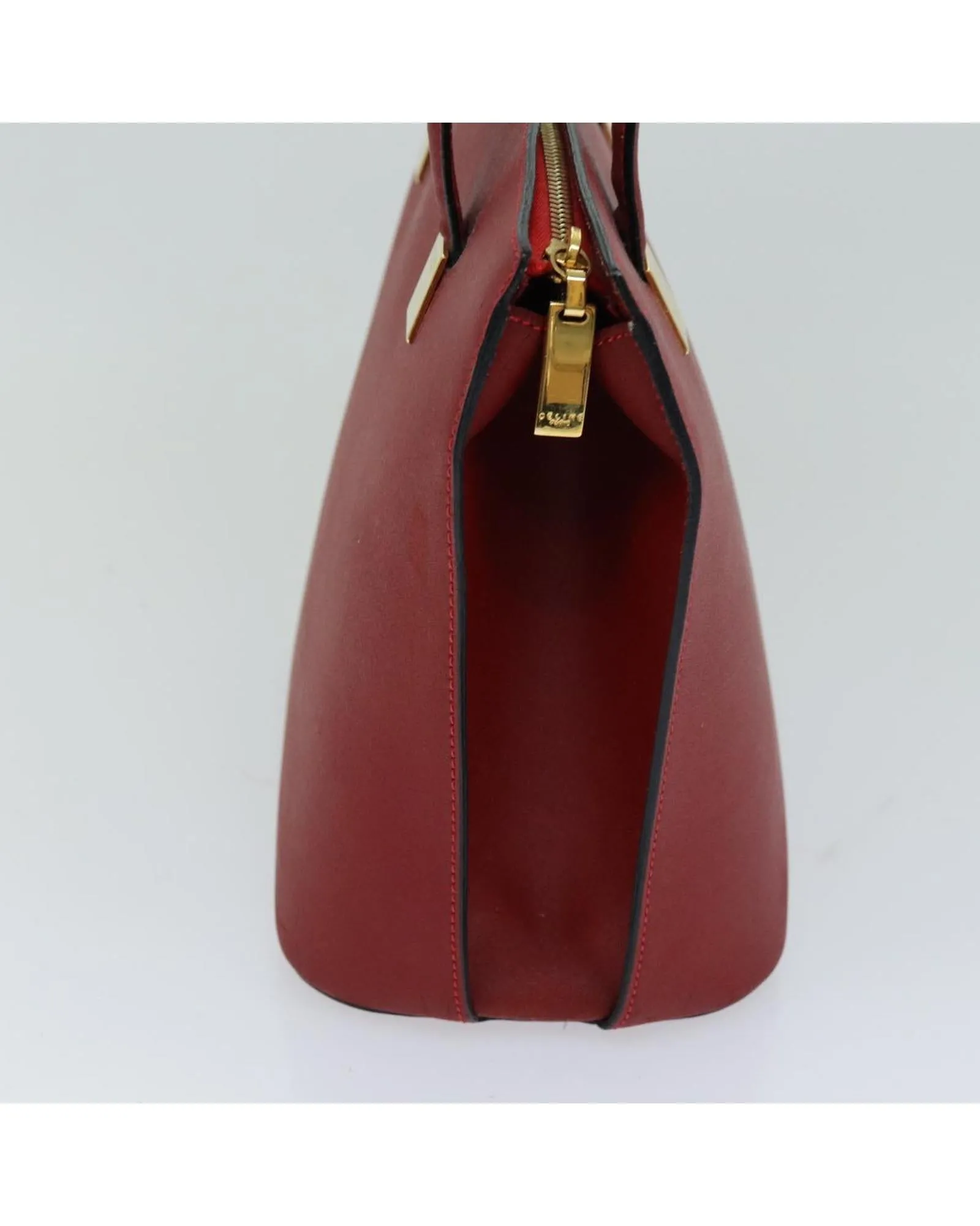 CELINE Cabas Phantom Leather Tote Bag - Burgundy